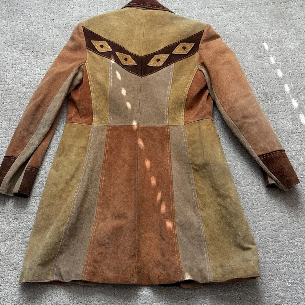 Vintage multicolored suede jacket by suburban international - Picture 6 of 9